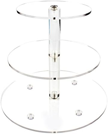 3 Tier Cupcake Stand Cake Stand for Wedding Cake Clear Acrylic Round Cake Stands Wedding Decoration