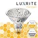 Luxrite LR20250 (4-Pack) 50WMR16/FL EXN 50-Watt Halogen Pin Base Light Bulb, 12V MR16 Halogen Bulb, Glass Cover, Dimmable, 600 Lumens, GU5.3 Bi-Pin Base