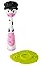 Vigar Mooo Dish Brush With Soap Dispenser and Spatula, 10-Inches, Green, Pink, Black, White