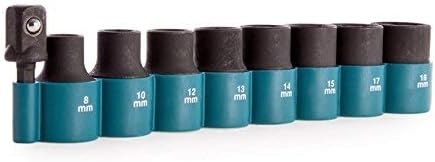Makita B-54645 9 Piece Cr-Mo 1/2" Impact Socket Set including 1/4" Hex Adapter, Blue, SMALL - Image 5