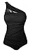 AnniBlue Women One Piece Swimsuit Single Shoulder Mesh Swimwear Monokinis Bathing Suit