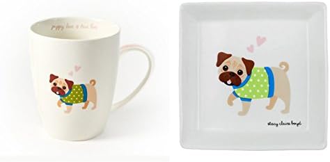 Stacy Claire Boyd Kennel Club Pug Mug and Plate Set