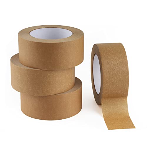 Lichamp 4 Pack Brown Painters Tape 2 inch Wide, Medium Adhesive Brown Masking Tape Bulk Multi