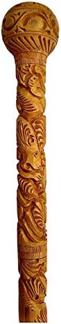 GAC Gaura Art and Craft Wood Carving Rajasthani Showpiece Baton Walking Stick