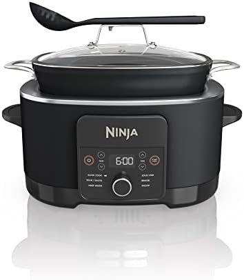 Ninja® 12-in-1 PossibleCooker™ PLUS | 8.5-qt - Sous Vide & Proof Multi-Cooker | Slow Cooker, Dutch Oven & More | Glass Lid & Integrated Spoon | Nonstick | Oven Safe Pot to 500°F | Black | MC1010