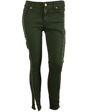 7 For All Mankind Womens Cropped Skinny Zip Jeans