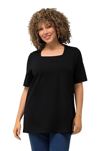 Ulla Popken T-Shirt, A-Line, Carree Neck, Half Sleeve 807286 Women's T-Shirt