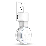 Feiyen Outlet Wall Mount Hanger Holder Stand Only for Dot 3rd Gen [No Muffled Sound, Built-in Cable Management. Exposed Speaker Grill and Mics and Led]. Bracket Case Plug for Voice Assistant(White)