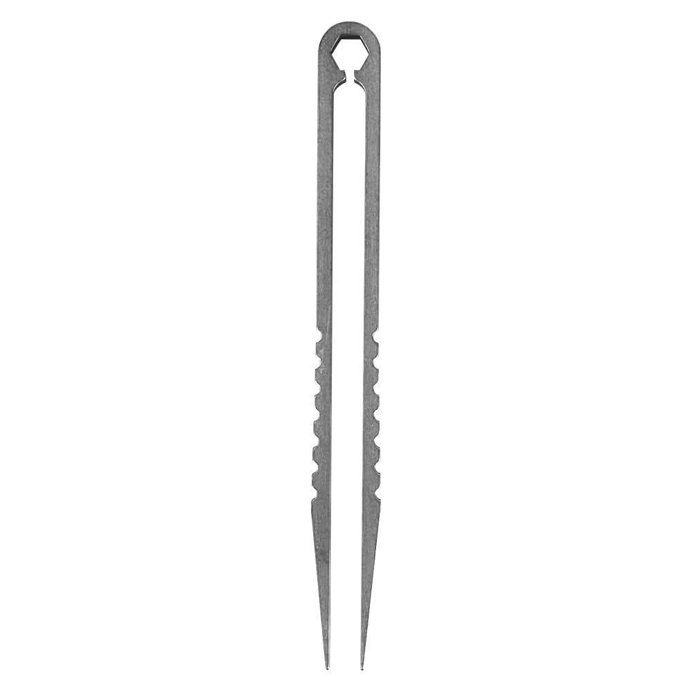 Watris Veiyi Mini Tweezers, EDC Titanium Tweezer, Portable Outdoor Tweezers, Multifunctional, with Non-Slip Handle, for Camping, Outdoor, Travel, Electronics (83 mm) (Grey)