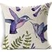 HeartybayHome Decorative Hand Painted Floral Pattern Birds Cotton Linen Throw Pillow Cover Cushion Case 18"X18" (flying blue birds)