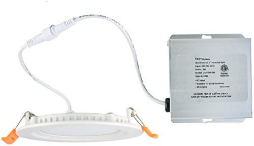 YAY Lighting LED Recessed Ceiling Light – Ultra Thin 4" Round Spotlight – Dimmable - ETL List - IC-Rated - 810 Lumens - With junction Box (4 inch, natural white 4000K)