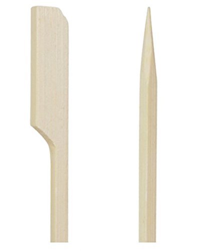 FIVOENDAR Set of 250 Bamboo Paddle Picks, Skewers - 7.87 Inches Long Bamboo Appetizer Skewers, BBQ Skewers for Outdoor Grilling, Marshmallows, Fondue, Shrimp, Brown