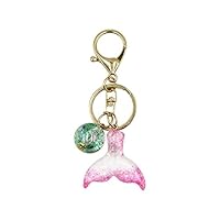 Bolley Joss Lovely Mermaid Tail Key Chain Glitter Purse Bag Pendant Charm Key Ring for Women Girls
