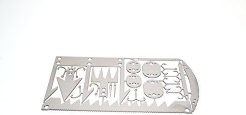 Wilderness Survival Card credit card sized 22 in 1 metal survival tools that you can carry in your wallet, contains arrowhead, small game arrowhead, fishing hooks, and more