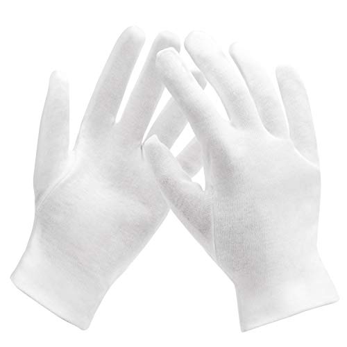10 Pairs White Cotton Gloves, Enpoint White Cotton Gloves for Handling Art Working Glove Art Glove Liners Bulk for Handling Jewelry, Film, Photo, Coin Metal Inspection Men & Women - Thumbnail 4