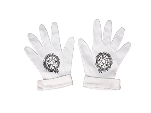 Mtxc Hellsing Cosplay Accessories Alucard Runes pentagram Male Gloves 3rd-OVA White