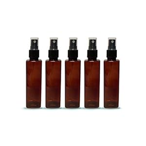 Shoe mistri Refillable Spray Empty Bottle for Home, Office, Car, Travel & Cleaning 100ml (Pack of 5, Amber)