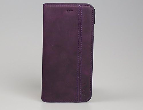 iPhone 6 Case / 6S (4.7") Antic Case.Premium Genuine Leather iPhone 6/6S Case. Flip Cover Case, Magnet, Easy Open&amp;Close. Hand Crafted From Genuine Leather. Sophisticated Look. (Purple)