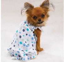 Casual Canine Polka Dot Sundress - Blue - Small