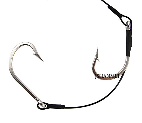 JSHANMEI-Twin-Hooks-Double-Drop-Rig-Stainless-Steel-Jig-Hooks-Shark-Rigs-Cable-Leader-Saltwater-Sea-Fishing-Big-Game-Tackle JSHANMEI-Twin-Hooks-Double-Drop-Rig-Stainless-Steel-Jig-Hooks-Shark-Rigs-Cable-Leader-Saltwater-Sea-Fishing-Big-Game-Tackle