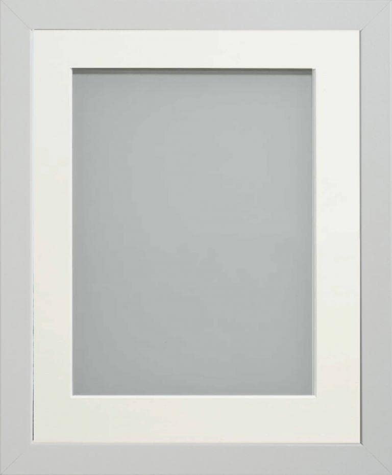 Frame Company Allington White Photo Frame with Off-White Mount, 8x8 for 5x5 inch, fitted with perspex