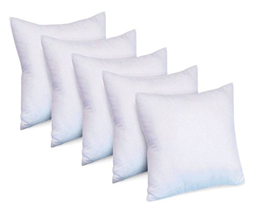 GoHome 5 Piece Polyester Cushion Cover Set - 16" x 16", White