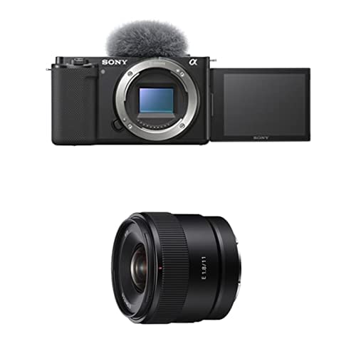 Sony Alpha ZV-E10 APS-C Interchangeable Lens Mirrorless Vlog Camera  Black w/E 11mm APS-C Ultra-Wide-A