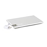 TYLT Slim Boost External Battery Pack (Lightning iPhone Charger, Silver) Super Slim Portable Charger for Apple iPhones, Rechargeable Smartphone Power Pack with Integrated Lightning Cable Connector