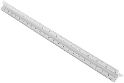 AISme 30cm Aluminium Metal Triangle Scale Architect Engineer Technical Ruler 12"