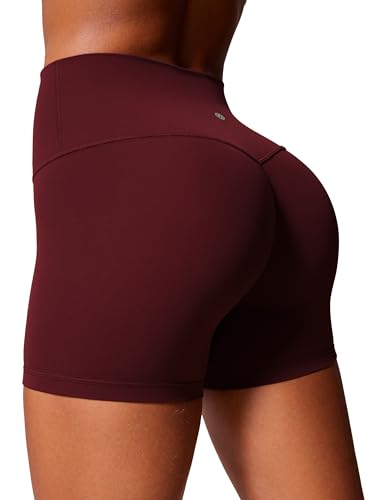 CRZ YOGA Secretsculpt Womens Butterlift High Waist Scrunch Butt Biker Shorts 4 Inches - No Front Seam Workout Gym Booty