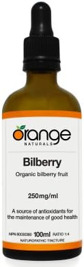 Bilberry 250mg/ml tincture (100mL) Brand: Orange Naturals