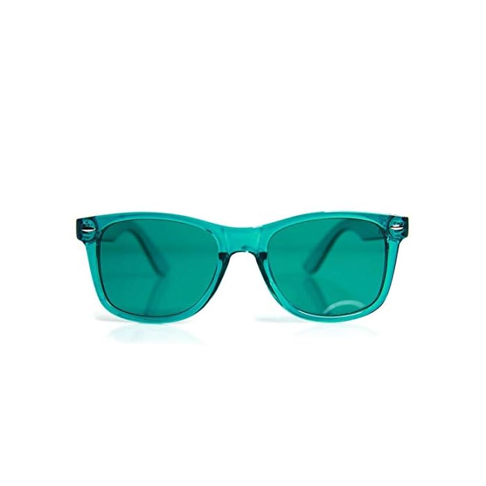GloFX Color Therapy Glasses – Chakra Mood Light Therapy Chromotherapy Glasses (Aqua)