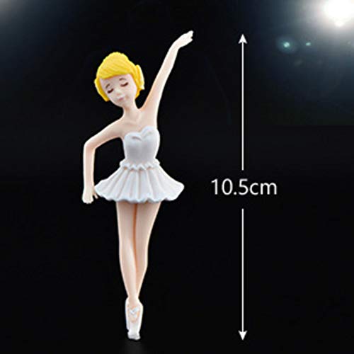 HYSTYLE 4 Pcs Dancing Ballerina Girl Figurine, Miniature Ballerina Girl Figure Collection Playset Doll Toy, Ballerina Girl Cake Topper, Ballerina Girl Plant Pot Craft Dollhouse Decoration, Cake Decoration, Landscape Scenes