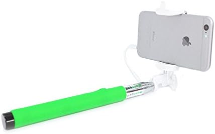 Cellfy® | Foldable Self Portrait Monopod Selfie Stick With Phone Holder and Built-In Cord Bluetooth Remote Shutter for iPhone, Samsung and Android Smartphones - Compact Size|Foldable (Green)