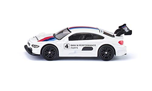 siku 1581, BMW M4 Racing 2016 Sportwagen, Metall/Kunststoff, Weiß/Multicolor, Detailgetreuer Heckflügel, Spielzeugauto für Kinder