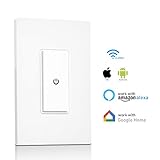 Ankuoo REC Wi-Fi Light Switch with Push Notification, Works with Alexa, New Firmware with AP Mode, NOT Plug & Play, Limited DIY Required, White
