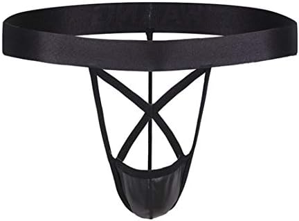 GUKOO Men's Soft Mesh Thong Erotic Leather Lingerie G-String Pouch Mini Panty Bikini Elephant Transparent Briefs