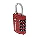 Wordlock LL-206-RD TSA Approved Combination Luggage Lock – 4 Dial, Red, normal