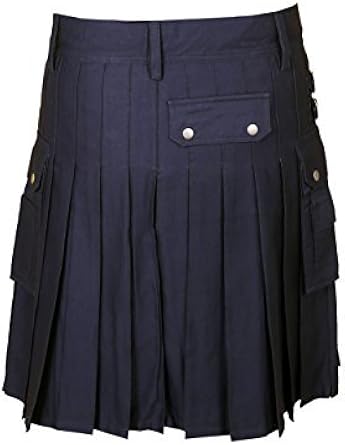 mens black utility kilt