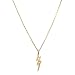 Spinningdaisy Handcrafted Brushed Metal Lightning Bolt Necklace Gold