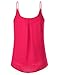 JJ Perfection Women's Pleated Chiffon Layered Cami Tank Top FUCHSIA 3XL