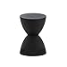 EURO STYLE Sallie Indoor/Outdoor Stool or Table | Modern Hourglass Design | UV-Protected Plastic | Lightweight and Durable | Ideal for Patio, Balcony, or Entryway as End Table or Extra Seating | Black