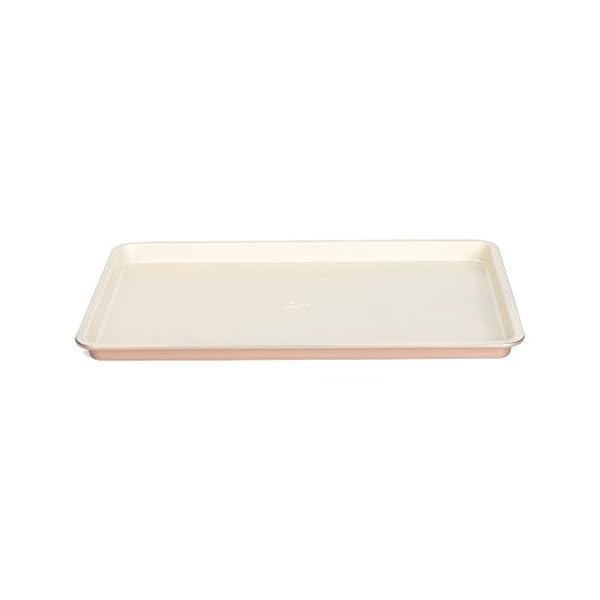 Patisse Ceramic Jelly Roll Pan with NonStick Surface, Cream/Copper