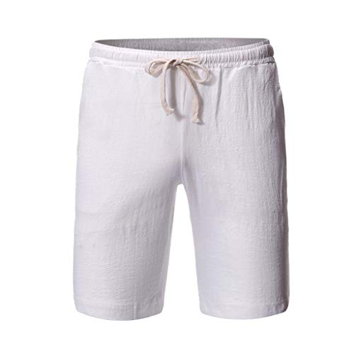 Outfits Sets for Men, F_Gotal Men's Casual Summer Solid Color Cotton Linen 10 Pieces Outfits T-Shirt Beach Shorts Set - Thumbnail 2