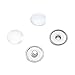 Pandahall 20Sets Chunk Snap Button Base Making Brass Snap Buttons Snap Popper Stud with Clear Glass Cabochons Platinum Clear Button: 18x4mm Tray: 16mm