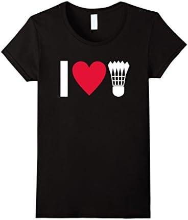 Womens I love Badminton Shirt Large Black