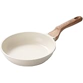 hansubute Induction Ceramic Nonstick Frying Pan,Light Weight Skillet,Healthy Non Toxic Omelet Pan,All Stoves Compatible Egg Pan (white, 8inch)