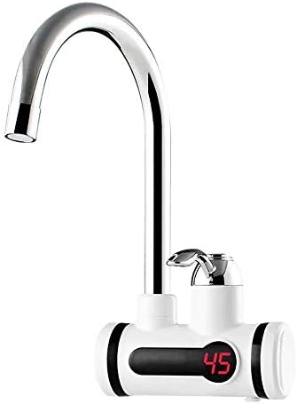OOOSUE Tankless Electric Hot Water Heater Durable Faucet 220V Rotatable Instant Heating Tap for Bathroom Kitchen with LED Digital Display - 3 Seconds Fast Heat
