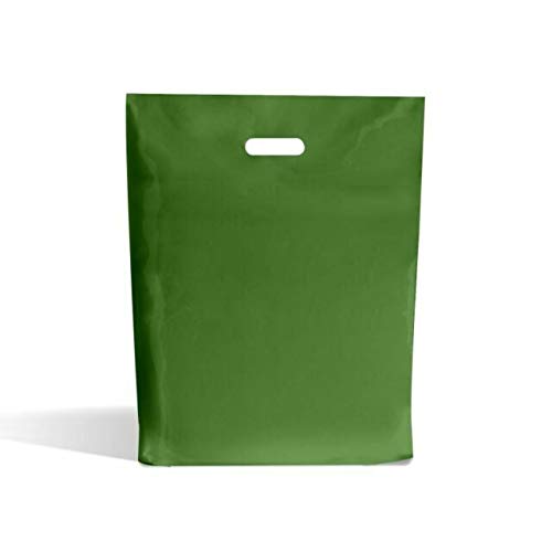 UK Store Large Harrods Green Plastic Boutique Gift Shop Carrier Bags - 38cm x 46cm + 7cm x (50)