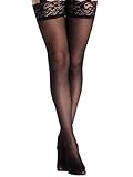 Amoretu Womens Fishnet Tights Suspender Pantyhose Stretchy Stockings Black